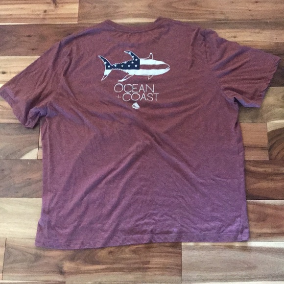 mens ocean+coast red t-shirt - Picture 2 of 3